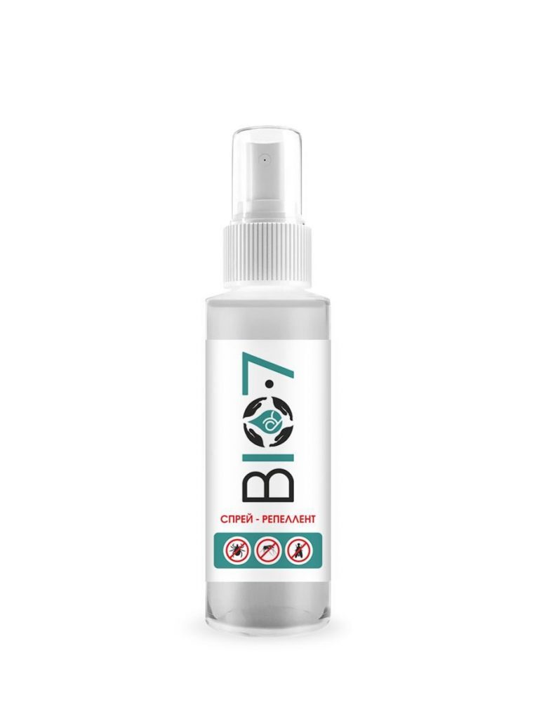Спрей-репеллент для защиты кожи от укусов кровососущих насекомых (мошка, комар, клещ),BIO-7, 100 мл